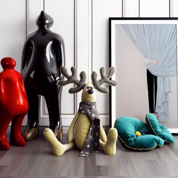 现代麋鹿公仔玩偶3D模型